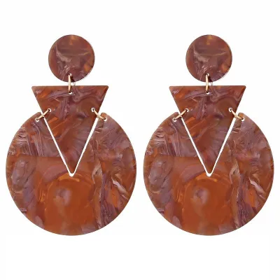 Retro Geometric Acrylic Dangle Earrings for Women