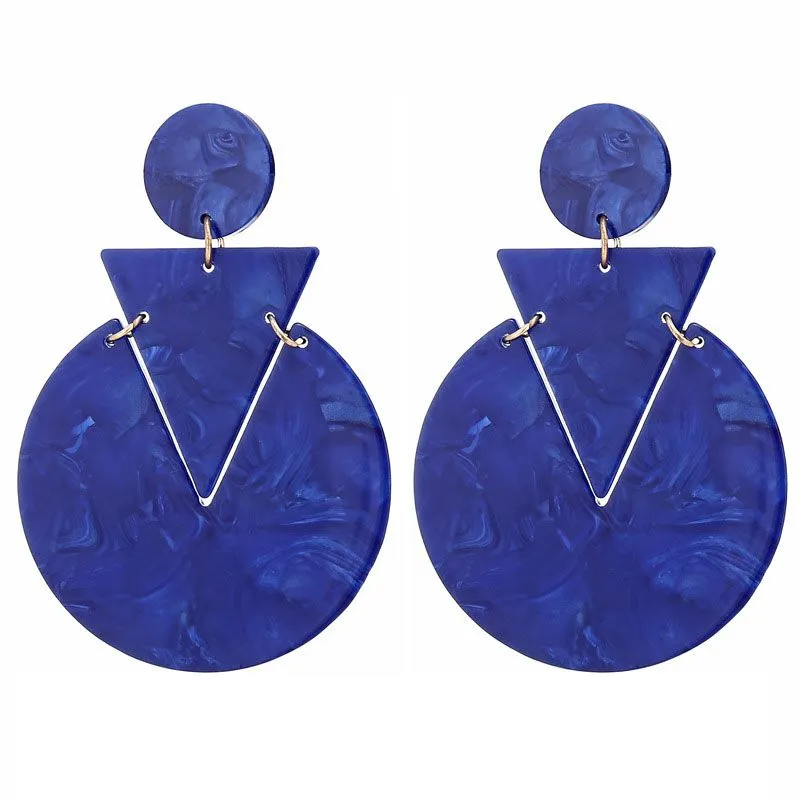 Retro Geometric Acrylic Dangle Earrings for Women