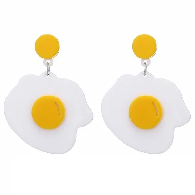 Fried Egg Shape Geometric Dangle Earrings for Women