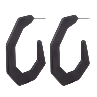 Fashion Alloy Hoop Earrings with Geometric Modeling