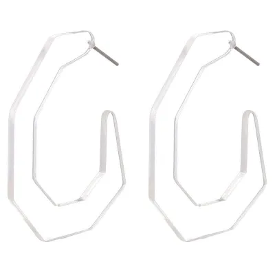 Fashion Alloy Hoop Earrings with Geometric Modeling