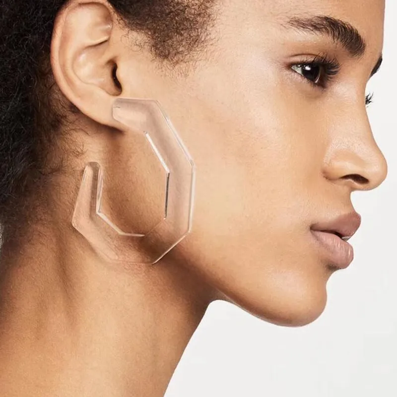 Fashion Alloy Hoop Earrings with Geometric Modeling