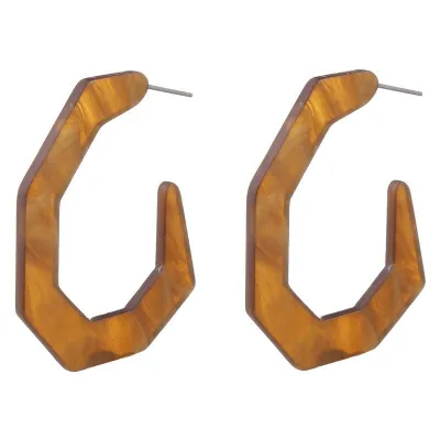 Fashion Alloy Hoop Earrings with Geometric Modeling