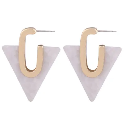 New Triangle Design Colorful Acrylic Women's Geometric Earrings