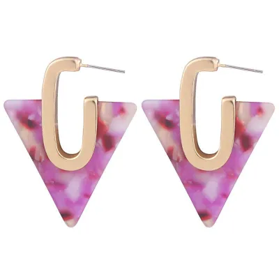 New Triangle Design Colorful Acrylic Women's Geometric Earrings
