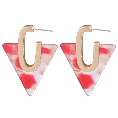 New Triangle Design Colorful Acrylic Women's Geometric Earrings