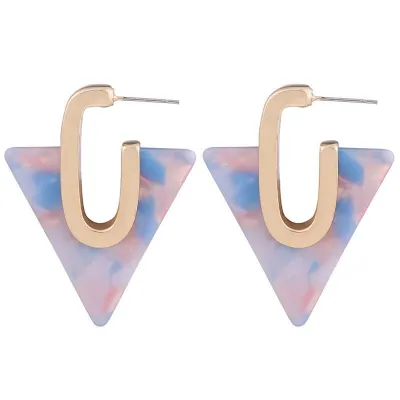 New Triangle Design Colorful Acrylic Women's Geometric Earrings