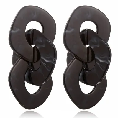 Buckle Chain Acrylic Dangle Earrings