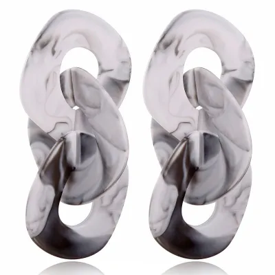 Buckle Chain Acrylic Dangle Earrings