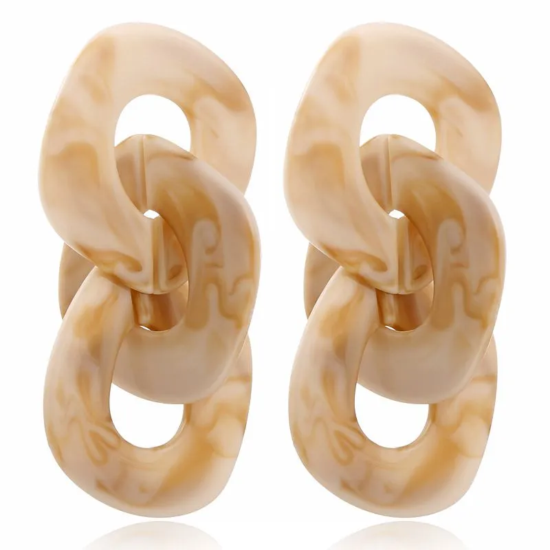 Buckle Chain Acrylic Dangle Earrings
