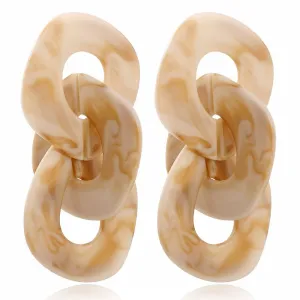 Buckle Chain Acrylic Dangle Earrings