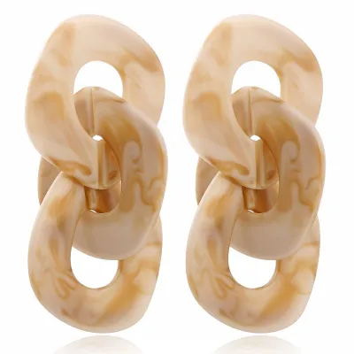 Buckle Chain Acrylic Dangle Earrings