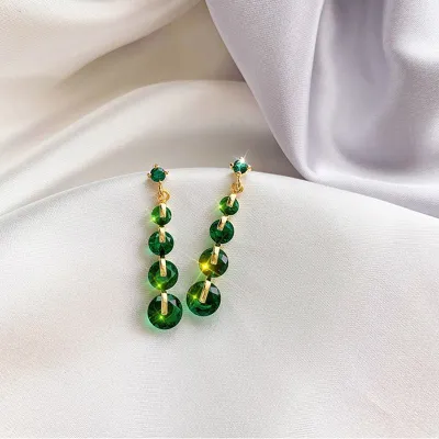 Crystal Decor Teardrop Dangle Earrings for Women