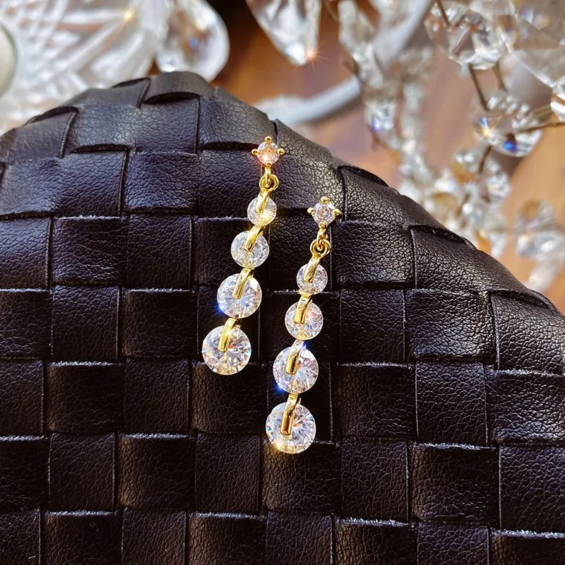 Crystal Decor Teardrop Dangle Earrings for Women