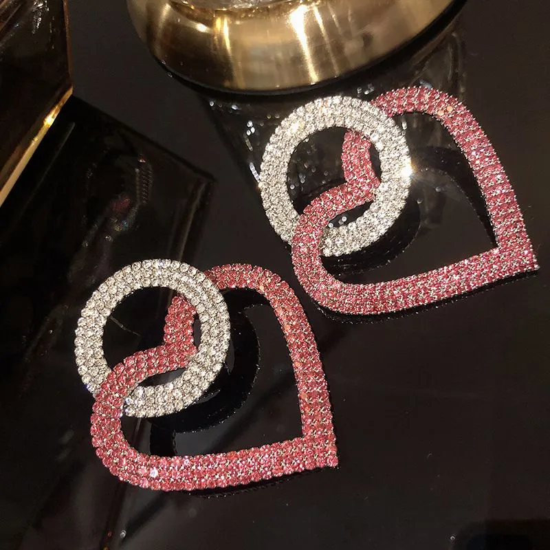 Exaggerated Heart Shaped Dangle Earrings for Women