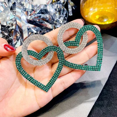 Exaggerated Heart Shaped Dangle Earrings for Women