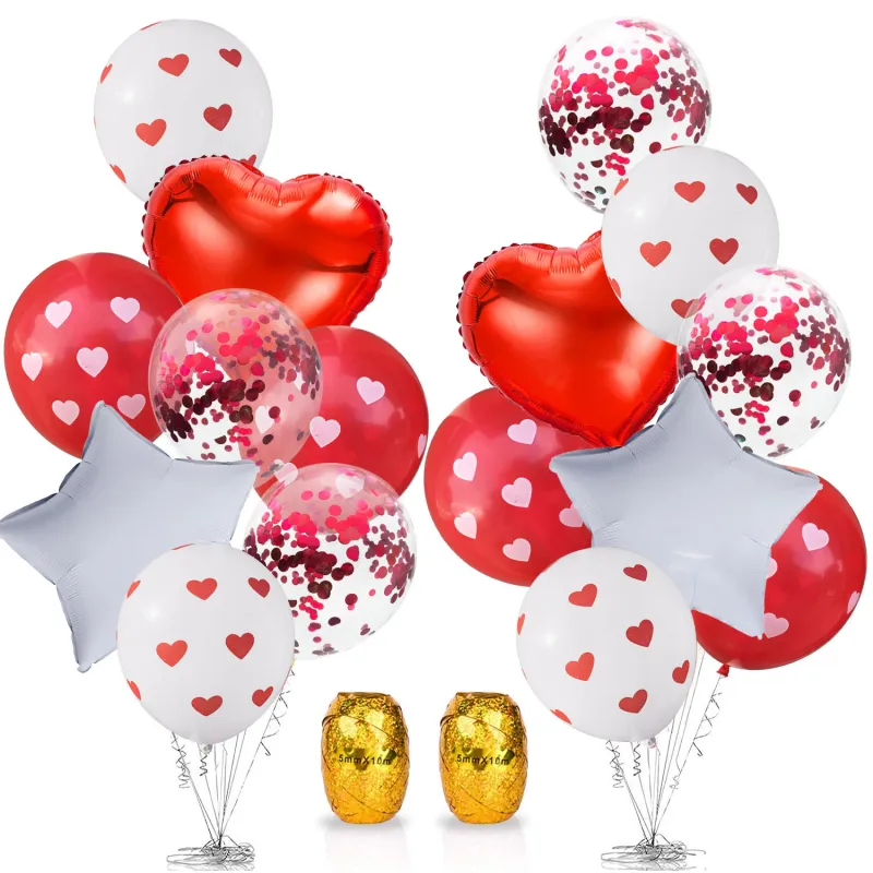 Wholesale 18 Pcs Heart Printed Balloons Wedding Valentine's Day Party Supplies