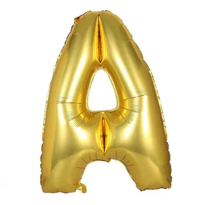 32 Inches Wholesale Party Shop Decoration A-M Gold Aluminum Foil Letter Balloons