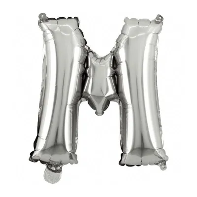 40 Inches Wholesale Party Shop Decoration A-M Silver Aluminum Foil Letter Balloons