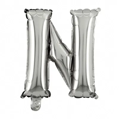 40 Inches Wholesale Party Shop Decoration N-Z Silver Aluminum Foil Letter Balloons