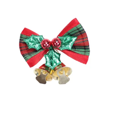 One Piece Bowknot Bell Hanging Christmas Decoration Cloth Metal