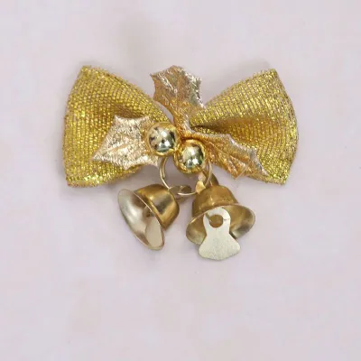 One Piece Bowknot Bell Hanging Christmas Decoration Cloth Metal