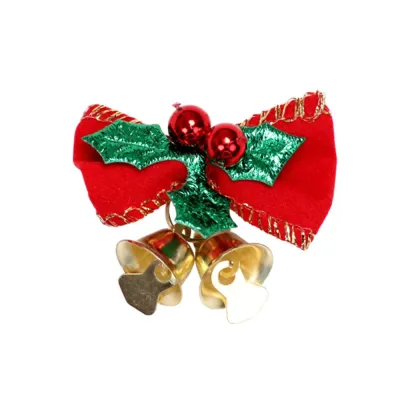 One Piece Bowknot Bell Hanging Christmas Decoration Cloth Metal