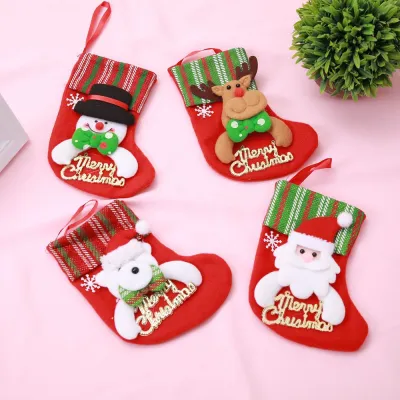 Christmas Decoration Christmas Sock Pattern Cutlery Set Cover