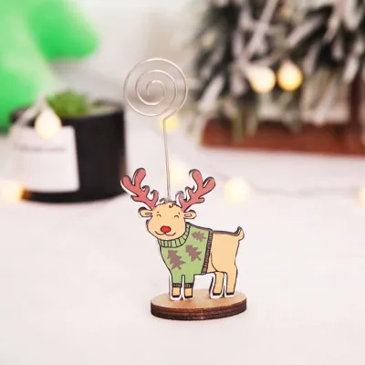 Creative Wooden Christmas Pattern Memo Folder for Party Gift