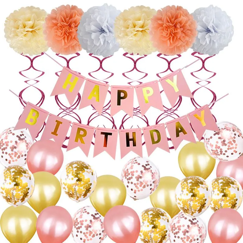 Birthday Party Diy Decorations Banner Balloons 31pcs/Set