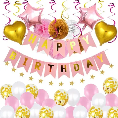 Birthday Party Diy Decorations Banner Balloons 40pcs/Set