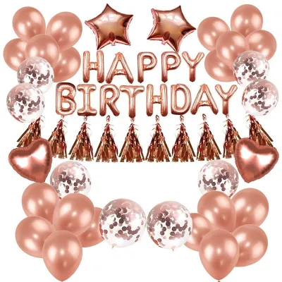 Birthday Party DIY Decorations Rose Gold Balloons 37pcs/Set