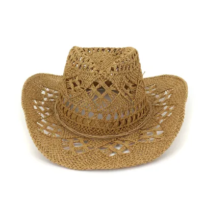 Unisex Handmade Woven Straw Cowboy Hat