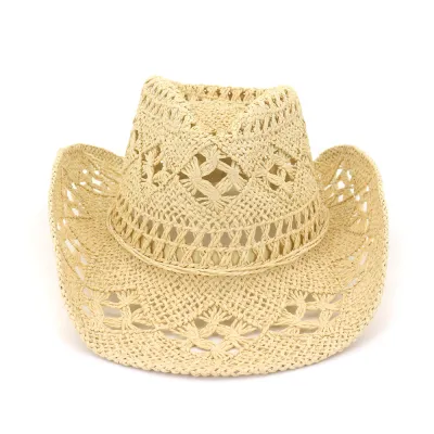 Unisex Handmade Woven Straw Cowboy Hat