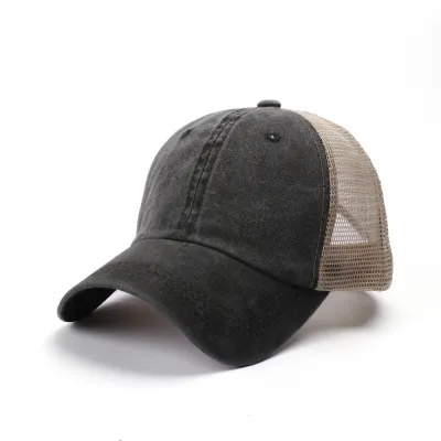 Unique Stonewashing Design Solid Color Breathable Cotton Cap
