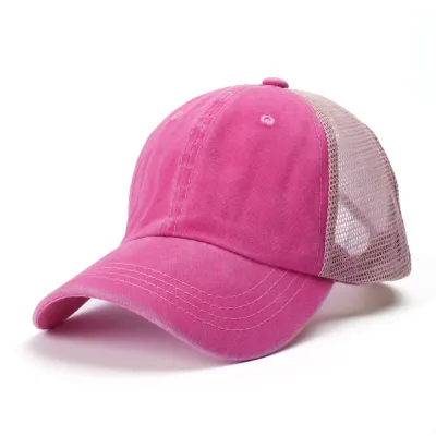 Unique Stonewashing Design Solid Color Breathable Cotton Cap