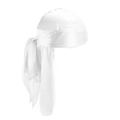 Wholesale Fashion Solid Color Polyester Imitation Silk Durag For Men And Women