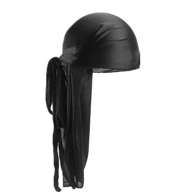Wholesale Fashion Solid Color Polyester Imitation Silk Durag For Men And Women