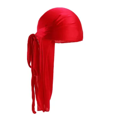 Wholesale Fashion Solid Color Polyester Imitation Silk Durag For Men And Women