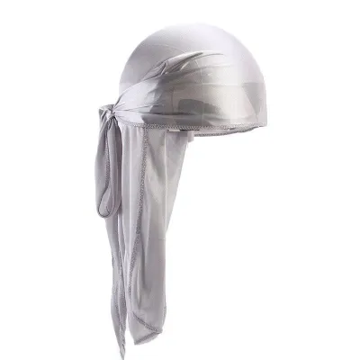 Wholesale Fashion Solid Color Polyester Imitation Silk Durag For Men And Women
