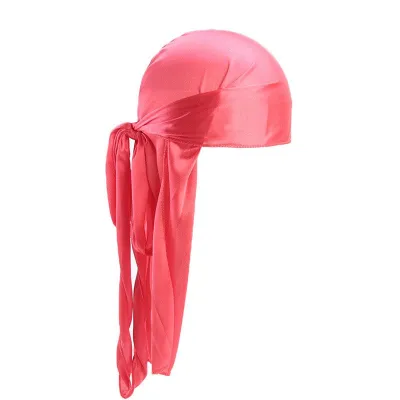 Wholesale Fashion Solid Color Polyester Imitation Silk Durag For Men And Women