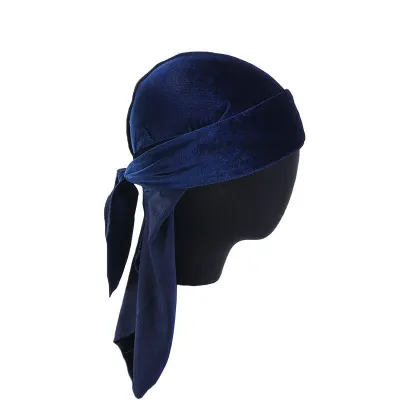 Wholesale Men Women Solid Color Velvet Durag Dome Hat
