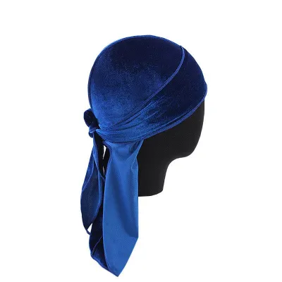 Wholesale Men Women Solid Color Velvet Durag Dome Hat