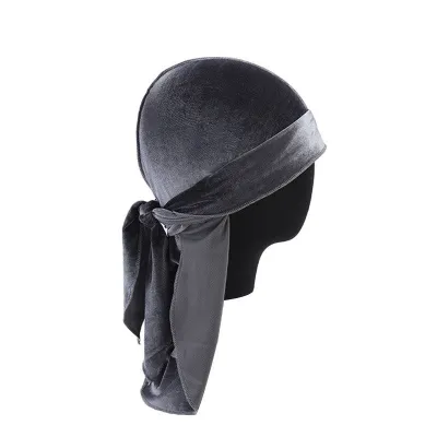Wholesale Men Women Solid Color Velvet Durag Dome Hat