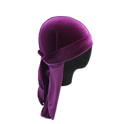 Wholesale Men Women Solid Color Velvet Durag Dome Hat