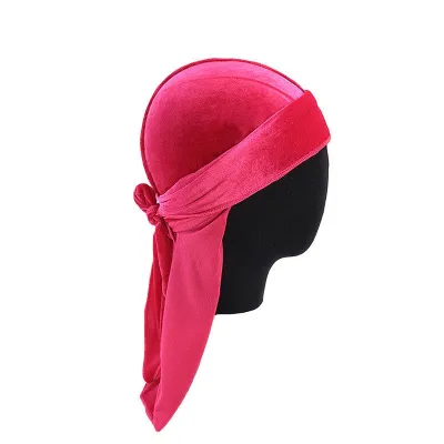 Wholesale Men Women Solid Color Velvet Durag Dome Hat