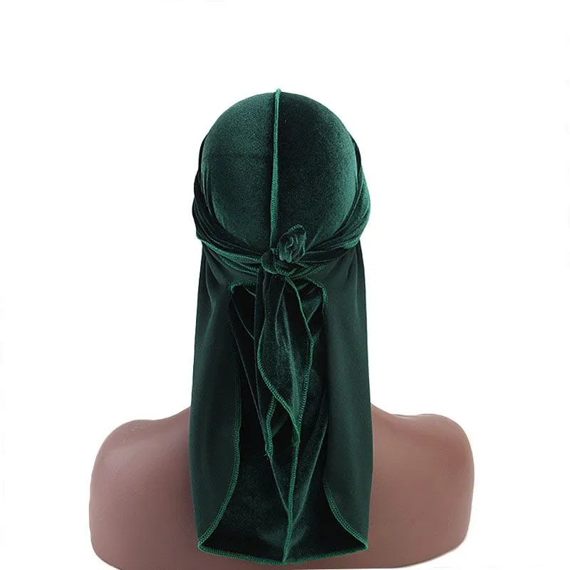 Wholesale Men Women Solid Color Velvet Durag Dome Hat
