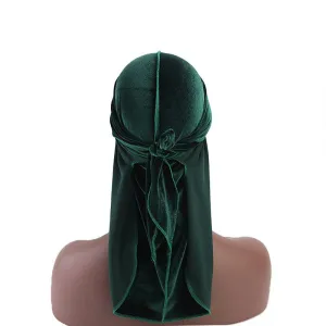 Wholesale Men Women Solid Color Velvet Durag Dome Hat