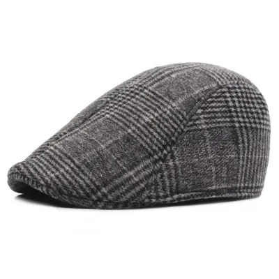 Classic Plaid Pattern Fall Winter Warmth Bell Hat for Men Women