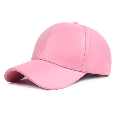 Simple Plain PU Design Unisex Casual Baseball Cap